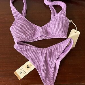Billabong Lavender Textured Bikini Set